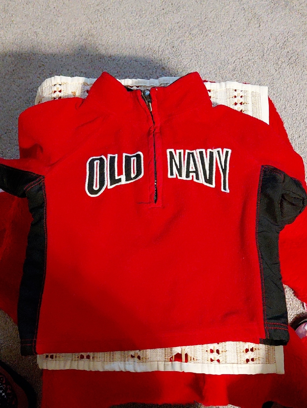 Old Navy Red Kids Half-Zip Hoodie with Black Panels